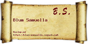 Blum Samuella névjegykártya